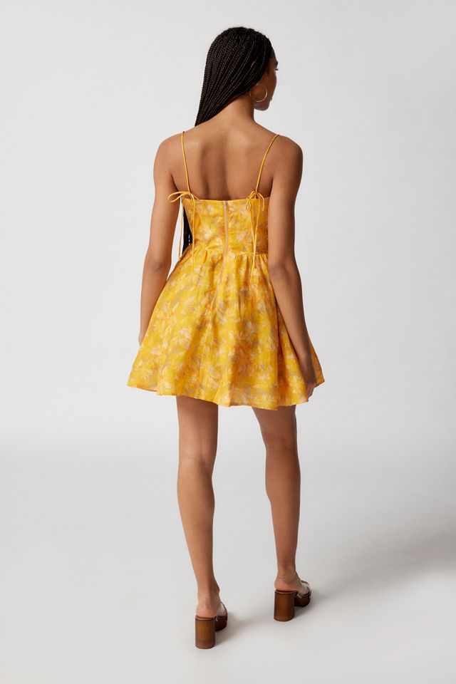 bardot yellow mini dresses black friday 2024 sale Bardot Jovie Babydoll Mini Dress in Lemon – TrenLend main image 0