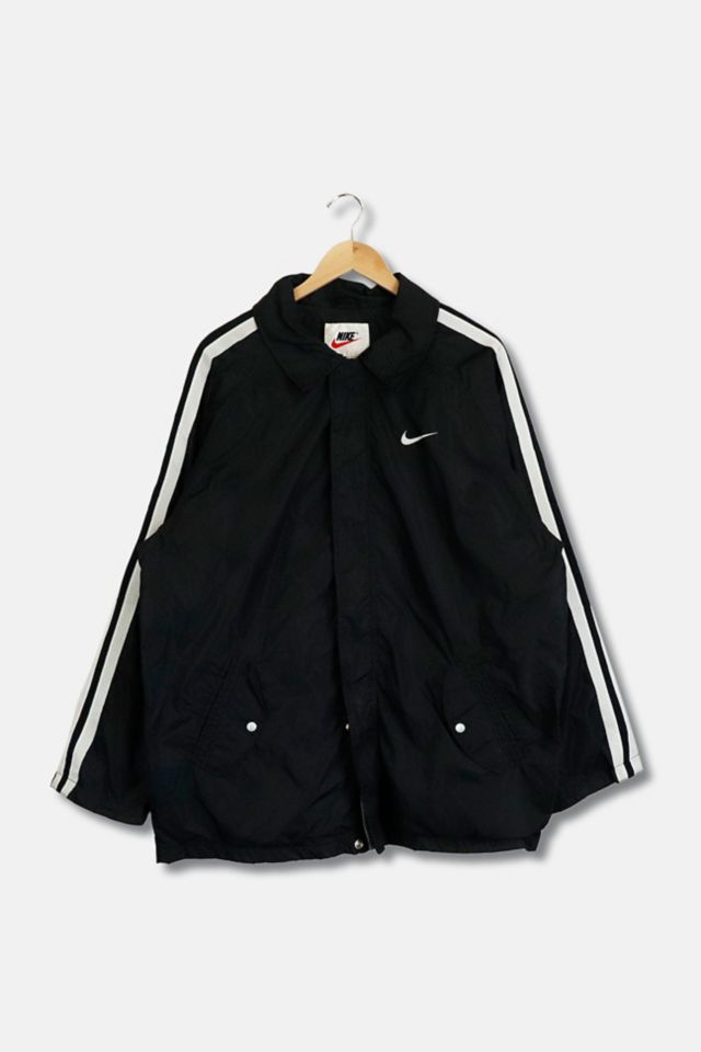 Nike black sale white striped jacket