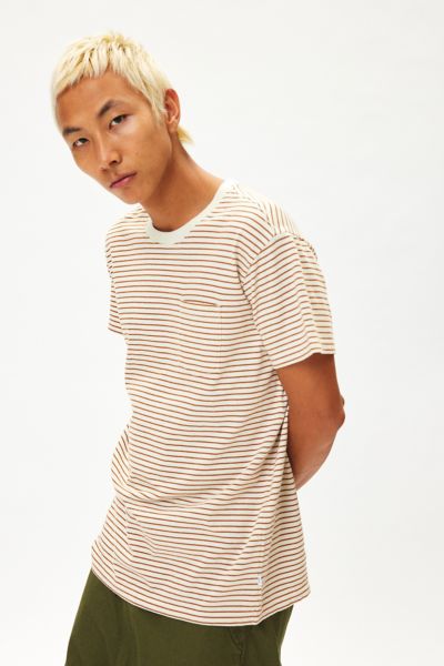 Shop Katin Finley Pocket Tee In Caramel Stripe, Men's At Urban Outfitters