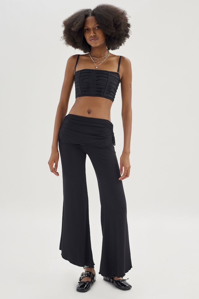 AUSTIN FOLDOVER MID-WAIST PANTS (BLACK)