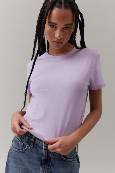 Bdg Universal Shrunken Tee In Lilac, Women's At Urban Outfitters In Purple
