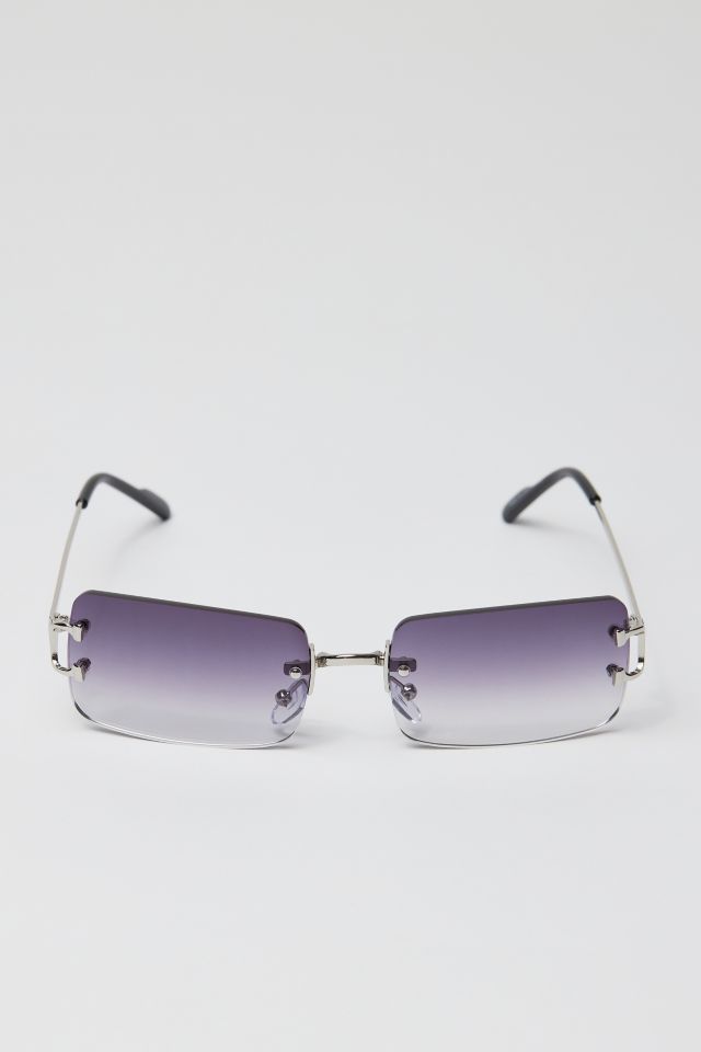 Rimless cheap sunglasses rectangular