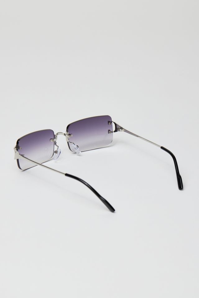 Polarized Rectangular Rimless Sunglasses for Mens   rimless Collections ｜Framesfashion