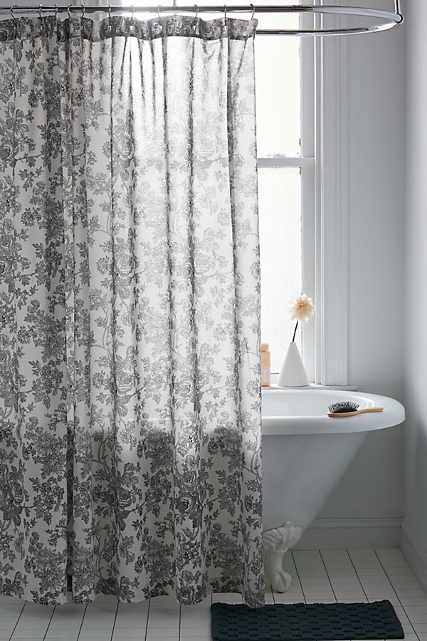 Urban Outfitters Toile Shower Curtain In Black + White