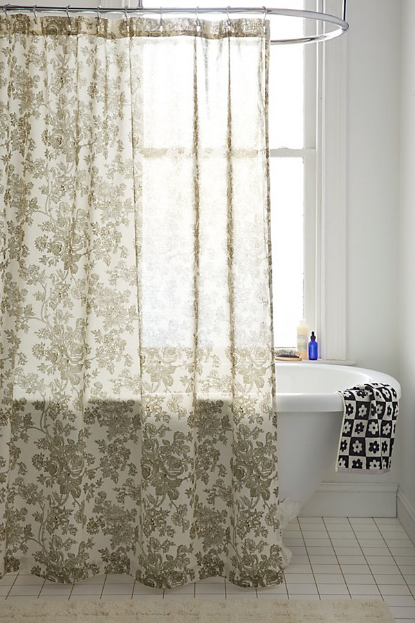 Urban Outfitters Toile Shower Curtain In Green At  In Neutral