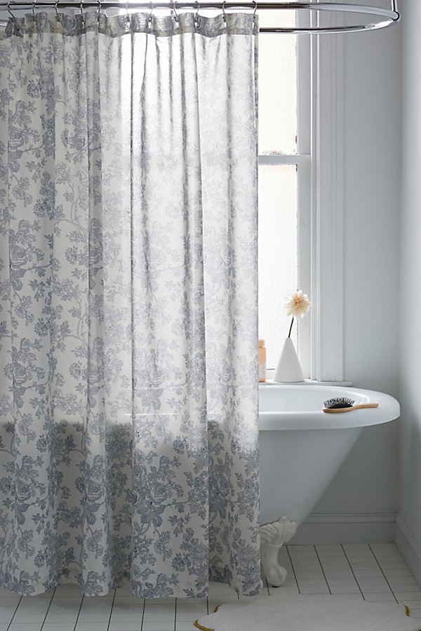 Urban Outfitters Toile Shower Curtain In Blue