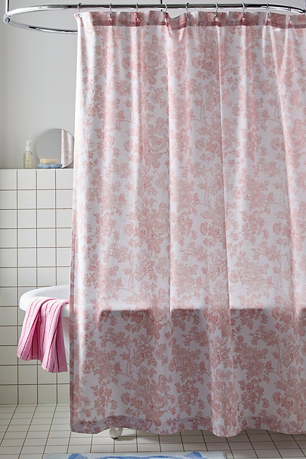 Urban Outfitters Toile Shower Curtain In Lavender At  In Pink