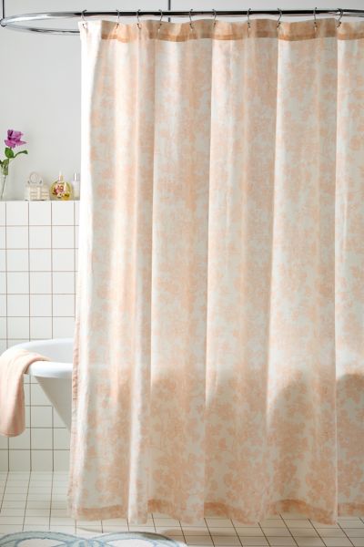 Urban Outfitters Toile Shower Curtain In Peach Fuzz At  In Peach Fuzz