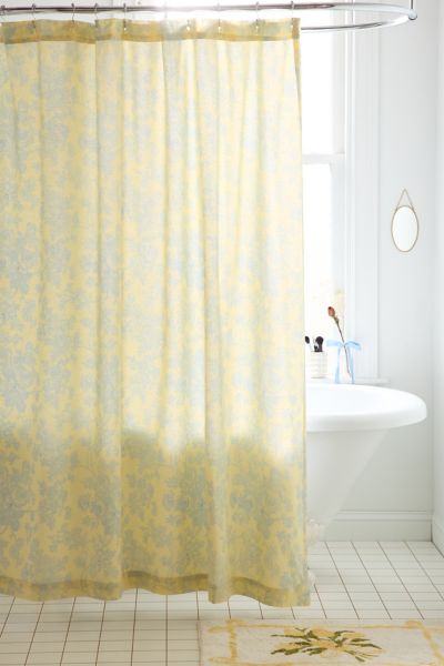 URBAN OUTFITTERS TOILE SHOWER CURTAIN IN BUTTER YELLOW AT URBAN OUTFITTERS 