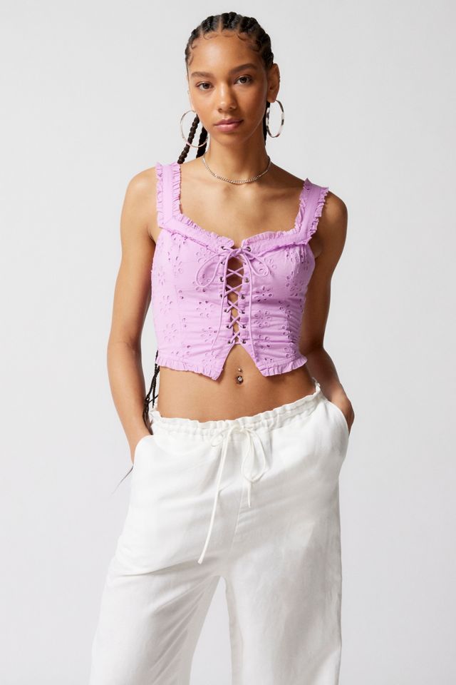 UO Layla Eyelet Corset Top #1