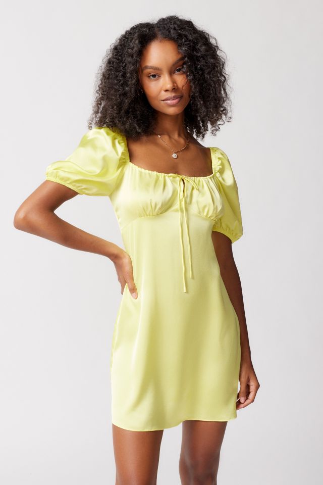 Glamorous Satin Puff Sleeve Mini Dress #1