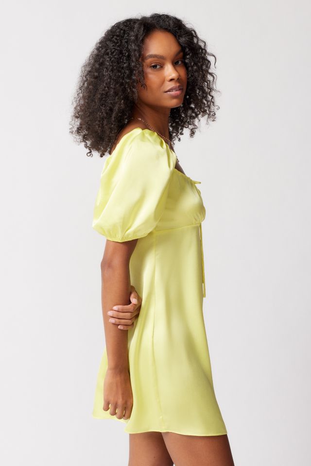 Glamorous Satin Puff Sleeve Mini Dress #3