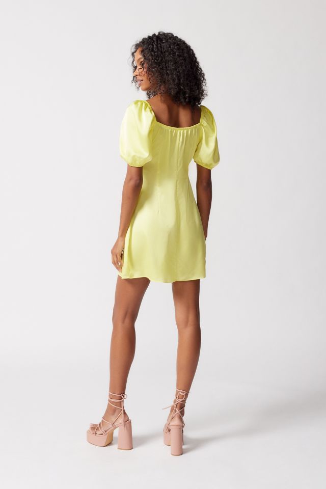Glamorous Satin Puff Sleeve Mini Dress #4