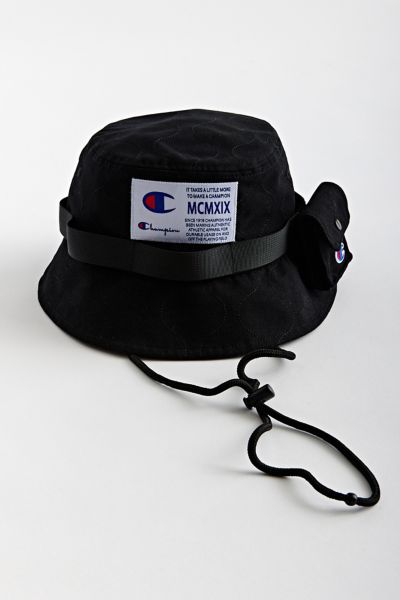 Champion bucket hat with string on sale