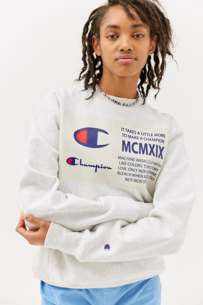 Champion UO Exclusive Big Jock Tag Reverse Weave Crew Neck Sweatshirt | Outfitters