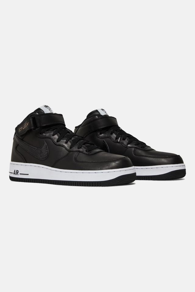 Nike Stussy x Air Force 1 Mid 'Black Snakeskin' Sneakers - DJ7840