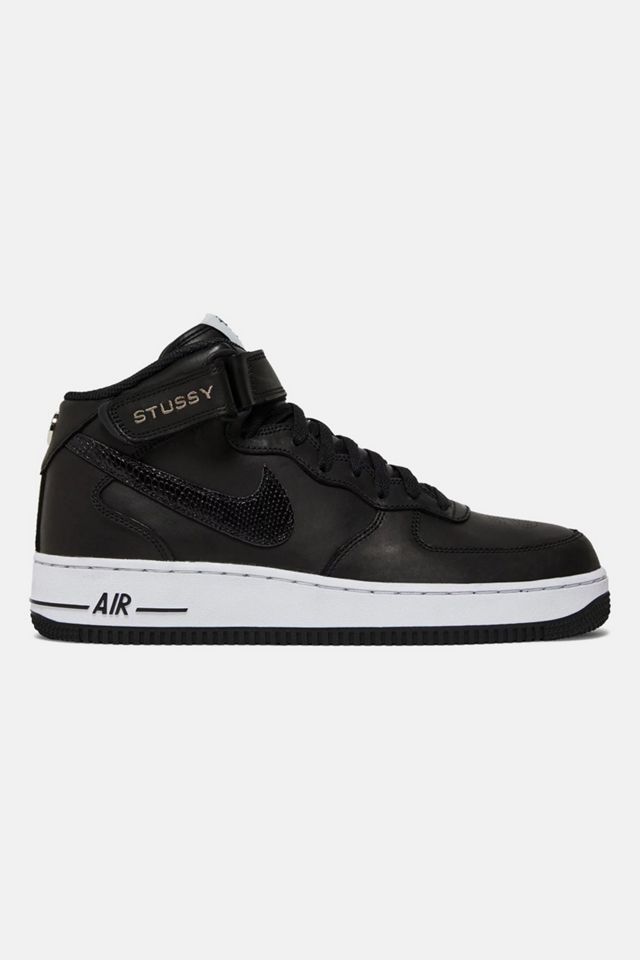 Nike Stussy x Air Force 1 Mid 'Black Snakeskin' Sneakers - DJ7840-001 ...