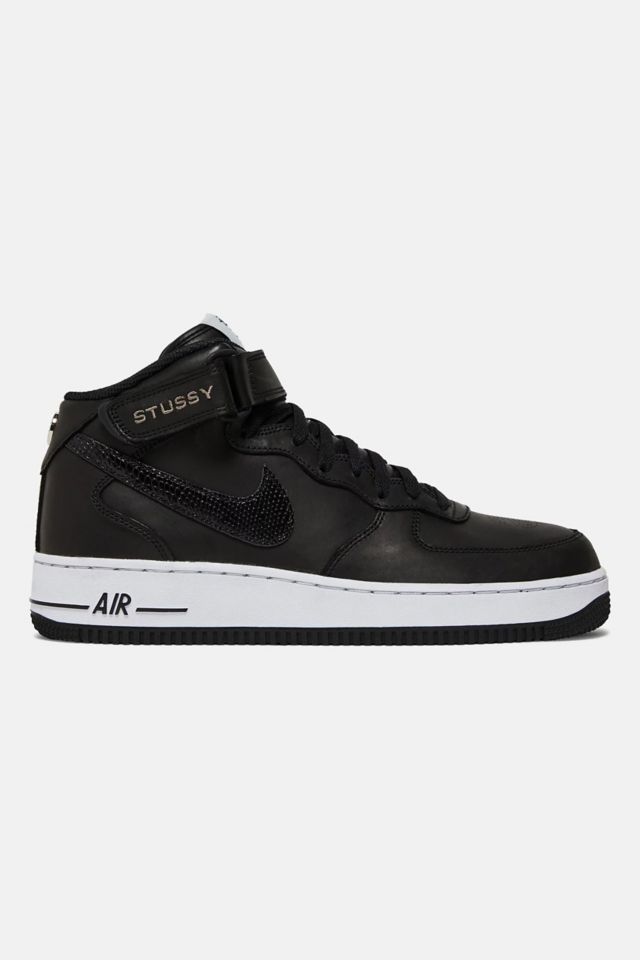 Nike Stussy x Air Force 1 Mid 'Black Snakeskin' Sneakers