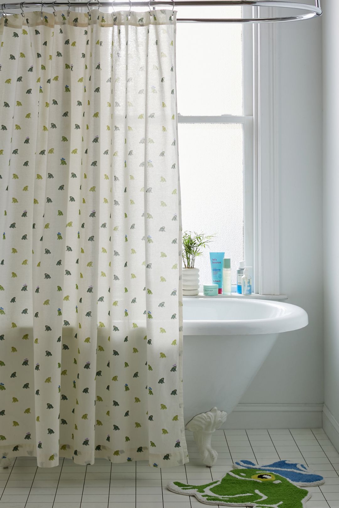 Cowboy Frog Patterned Shower Curtain - Multi, 72X72