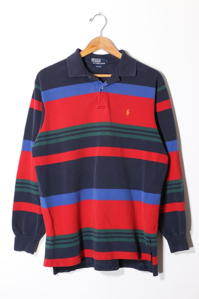 Vintage Polo Ralph Lauren 1980s Long Sleeve Pique Polo Shirt Made in USA |  Urban Outfitters