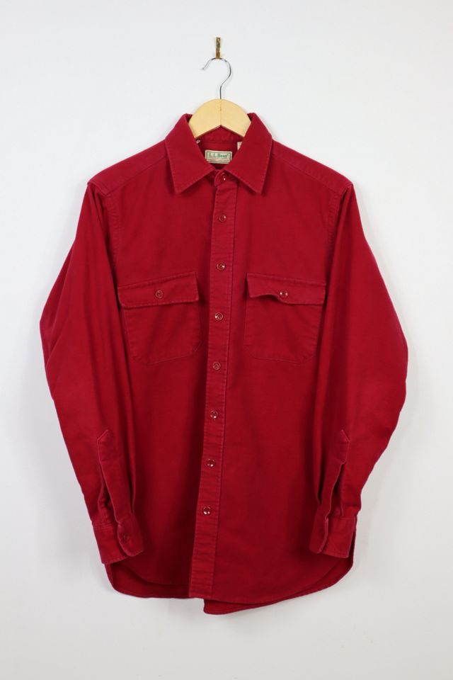 Vintage L.L. Bean Red Button-Down Shirt | Urban Outfitters