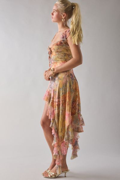 UO Hyacinth Lace Spliced Midi Dress