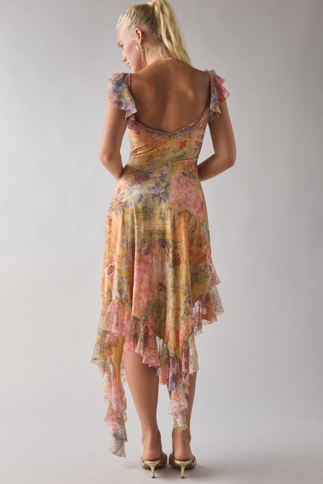 Robe Mi-Longue en Dentelle Hyacinthe de UO Avec Empiècements #3