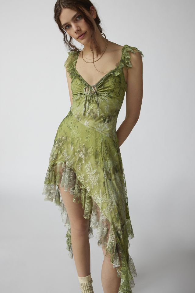 UO Hyacinth Lace Spliced Midi Dress