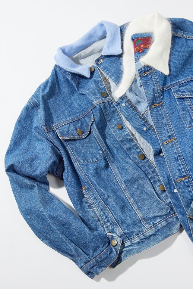 Veste en denim refaçonnée avec col pelucheux Urban Renewal #1