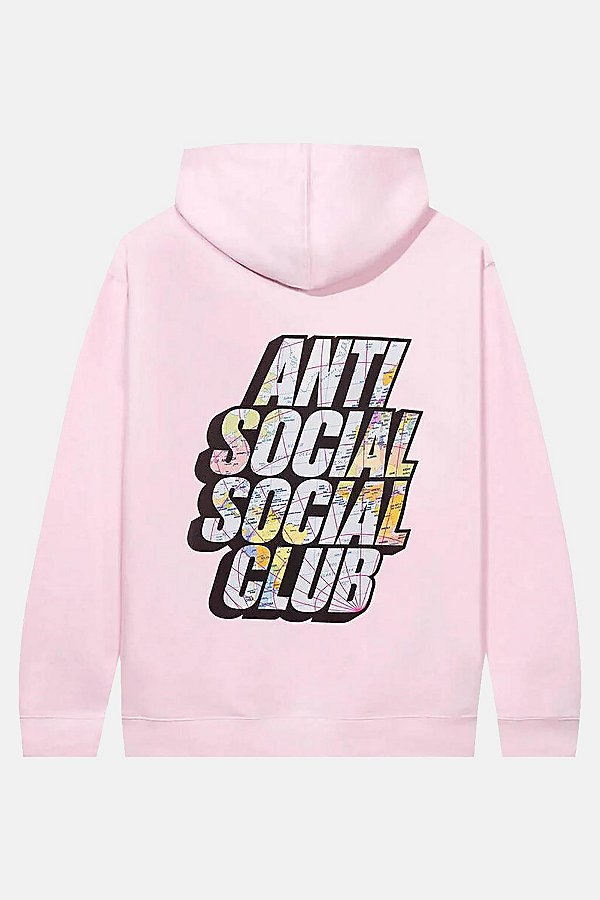 Anti Social Social Club Drop A Pin Hoodie In Pink