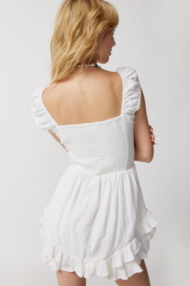 UO Cora Ruffle Romper | Urban Outfitters