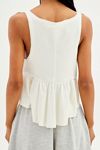 Urban Outfitters Women's Amelia Cotton Waffle Knit Thermal Top Yellow Size Small