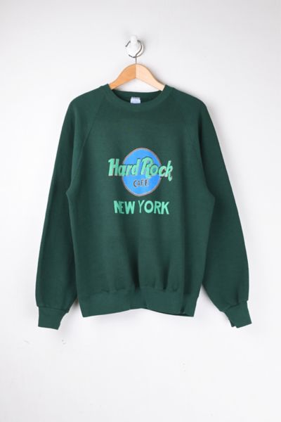 Vintage 90s Hard Rock Cafe New York Green Sweatshirt | Urban