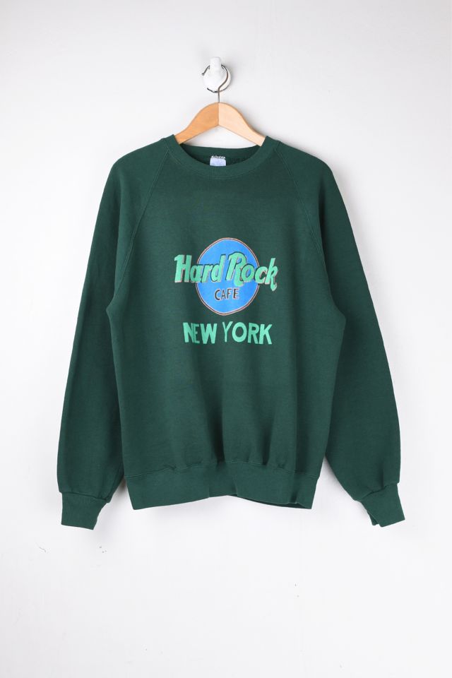 Vintage 90s Hard Rock Cafe New York Green Sweatshirt