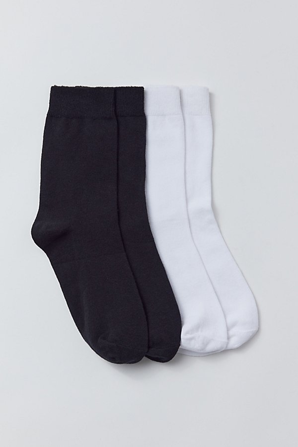 Urban Outfitters Essential Crew Sock 2-pack In Black/white