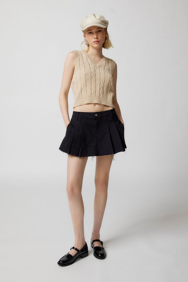UO Mia Denim Pleated Skort #1