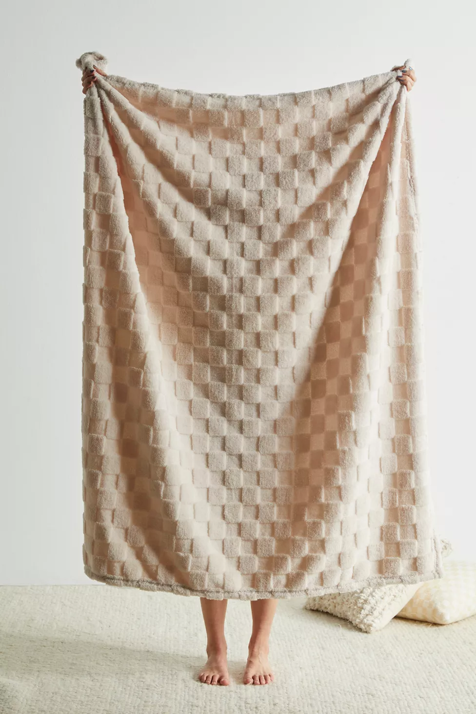 UO Checkerboard Super Plush Throw Blanket