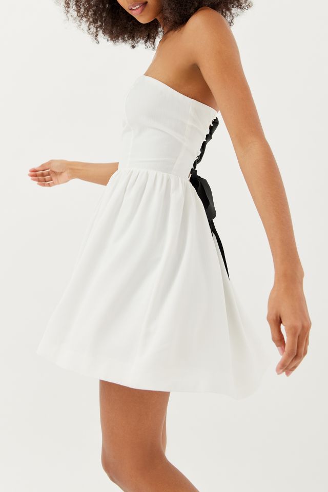 UO Bridget Lace-Up Strapless Mini Dress #3