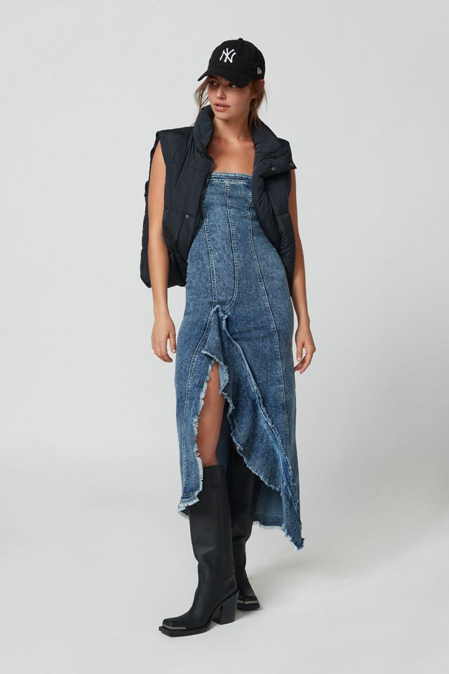 Robe Midi en Denim sans Bretelles UO Shiloh #2