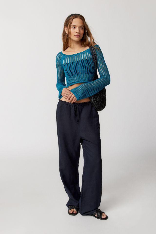 UO Chloe Cropped Open-Knit Sweater #2