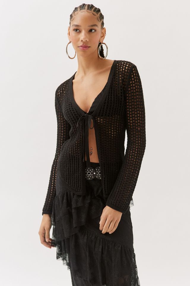 Joleen Open-Knit Flyaway Cardigan #1
