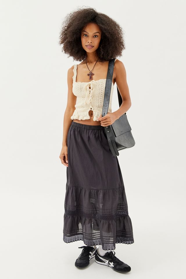 UO Carmella Lace-Up Sweater Tank Top #1