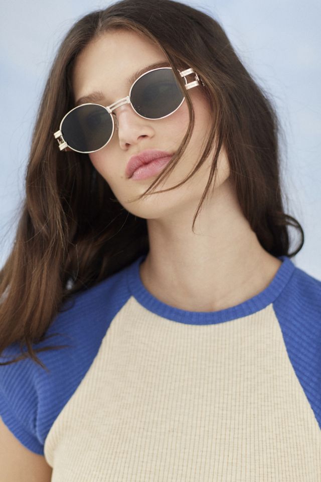 Brynn Metal Oval Sunglasses Urban Outfitters