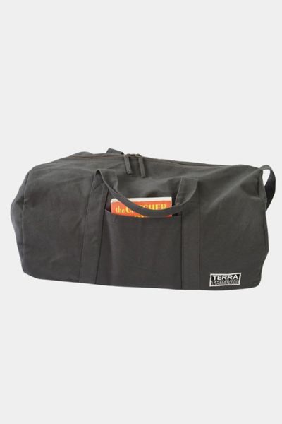 Terra Thread Organic Cotton Canvas Duffle Bag In Dark Grey At Urban Outfitters