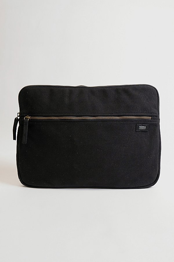 Terra Thread 15" Organic Cotton Canvas Laptop Sleeve In Black At Urban Outfitters