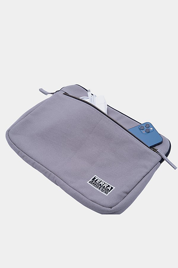 Terra Thread 15" Organic Cotton Canvas Laptop Sleeve In Light Grey At Urban Outfitters