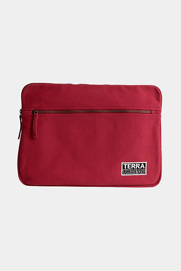 Terra Thread 15" Organic Cotton Canvas Laptop Sleeve In Red At Urban Outfitters