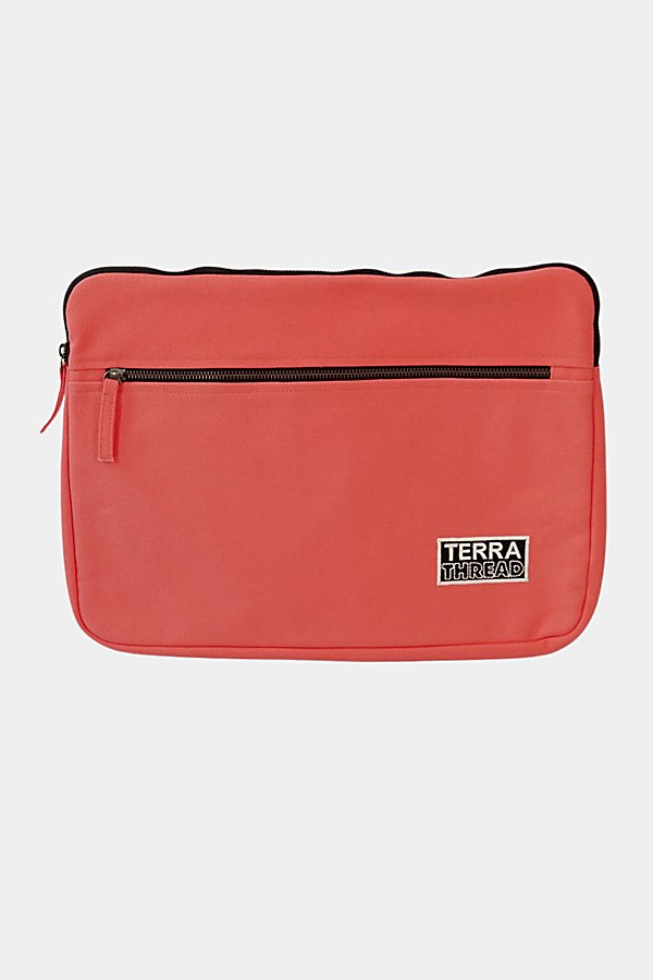 Terra Thread 15" Organic Cotton Canvas Laptop Sleeve In Coral At Urban Outfitters