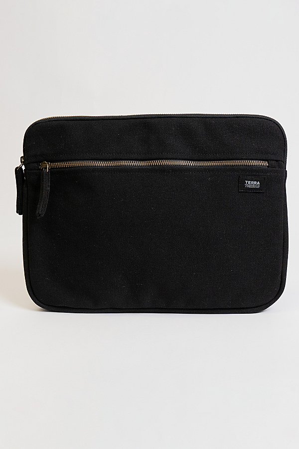 Terra Thread 13" Organic Cotton Canvas Laptop Sleeve In Black At Urban Outfitters
