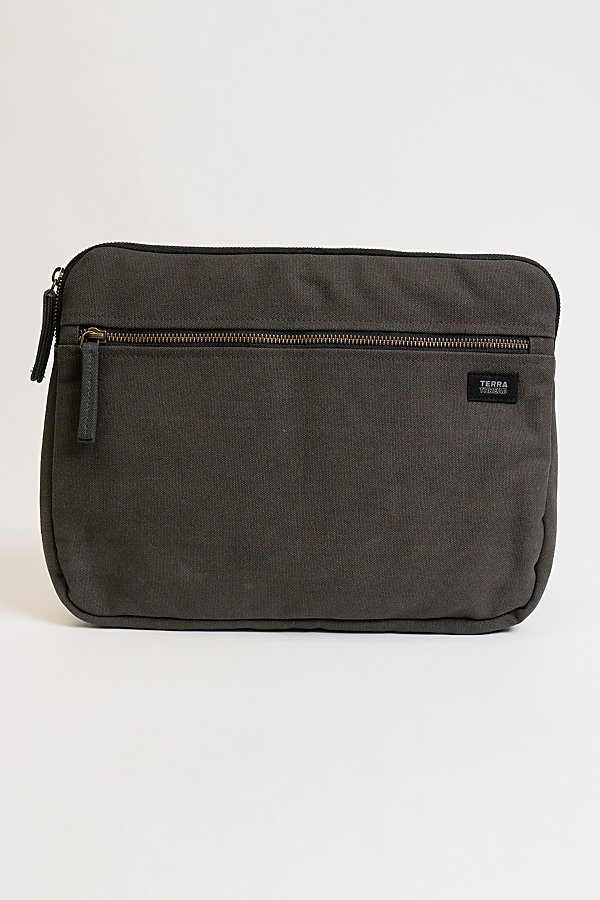 Terra Thread 13" Organic Cotton Canvas Laptop Sleeve In Dark Grey At Urban Outfitters